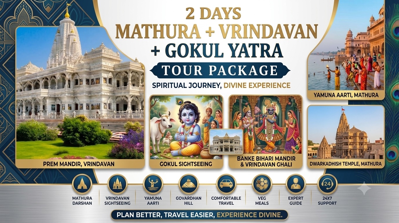 2 days Mathura Vrindavan Gokul tour package