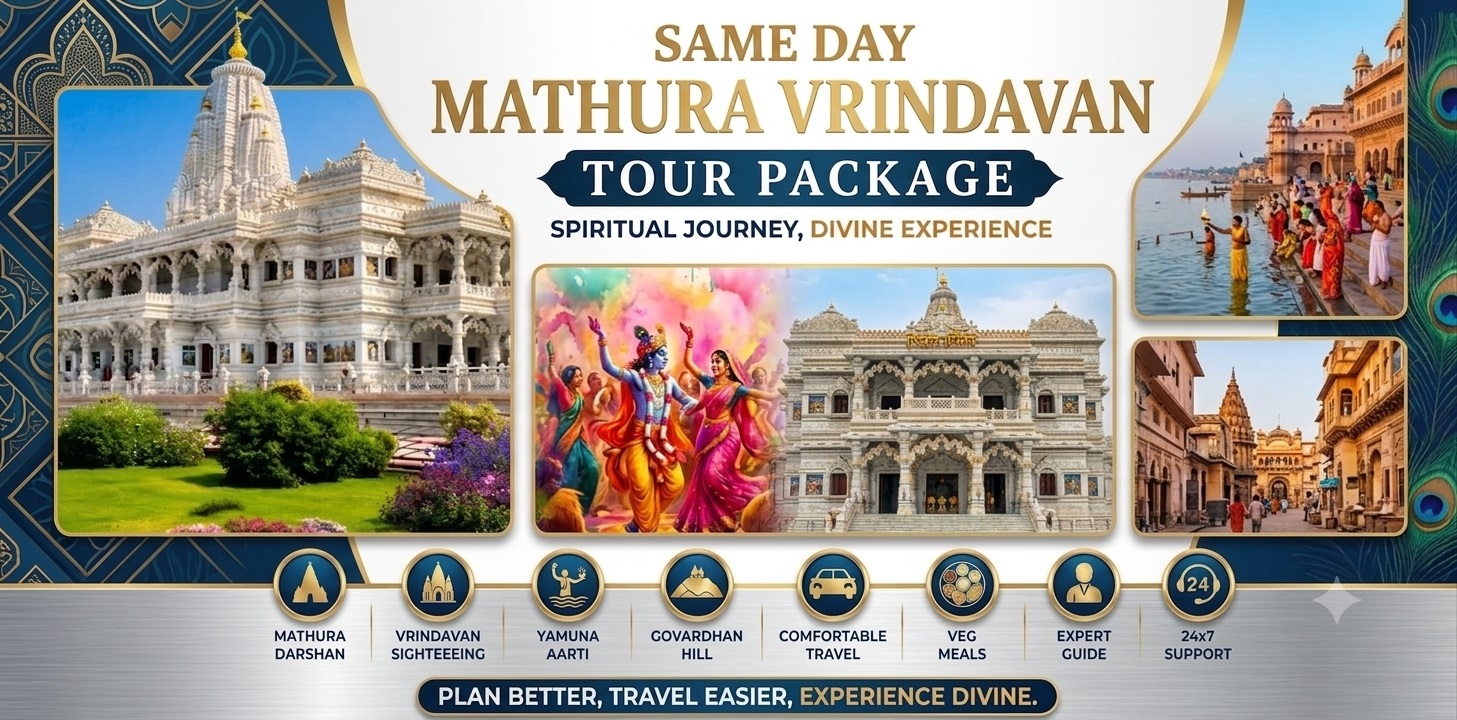 Same day Mathura Vrindavan tour package