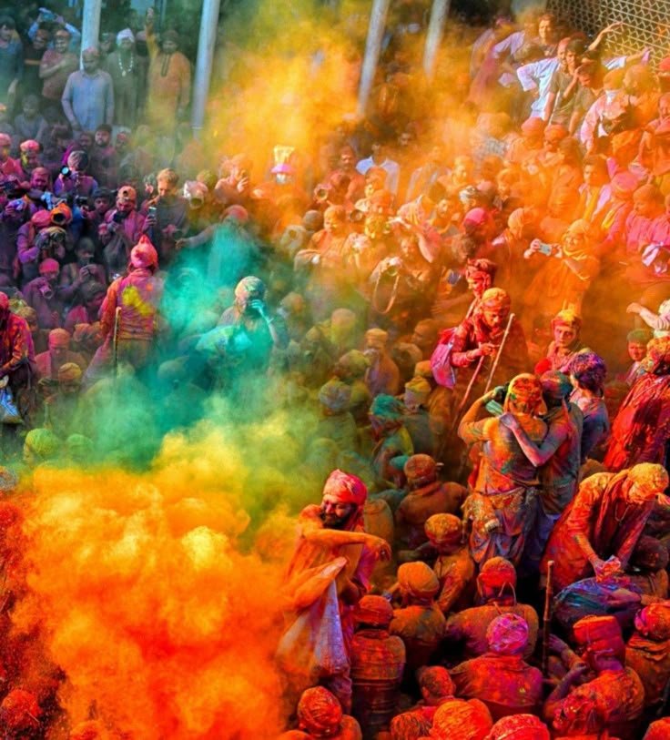 Home Mathura Holi festival celebration with colours